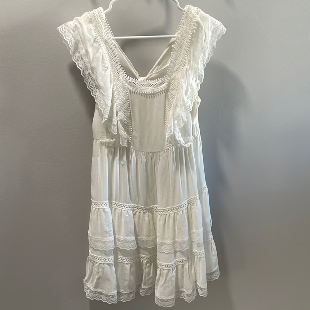 White ruffle dress